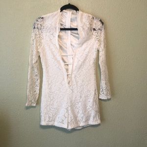 Crochet White Lace Romper